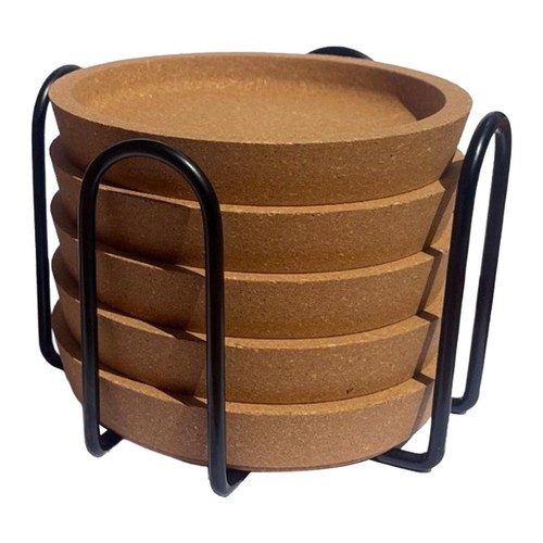Round cork coasters with - round,