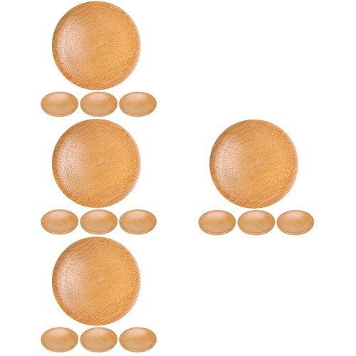 Pcs round bamboo coasters - pcs,