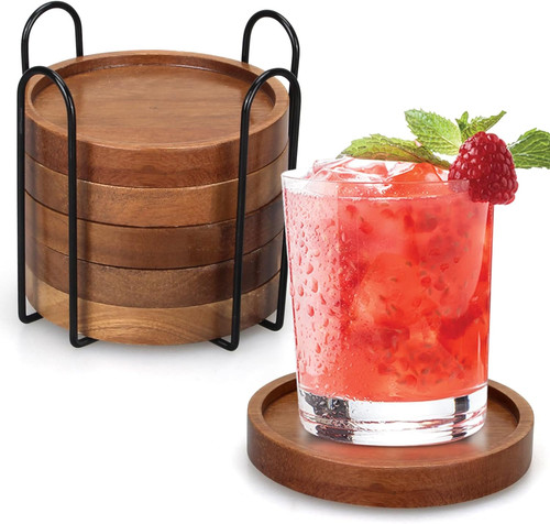 Wooden drink coasters - drink, set