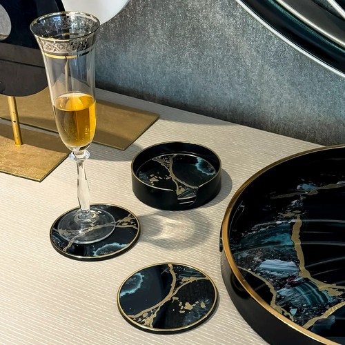 Agate drinks coaster set - set, 4