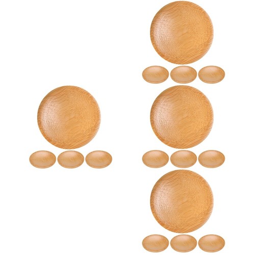 Pcs round bamboo coasters - pcs,