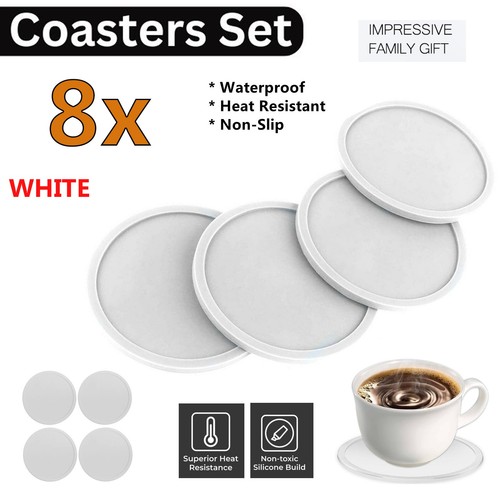 Silicone coasters non slip - 8x,
