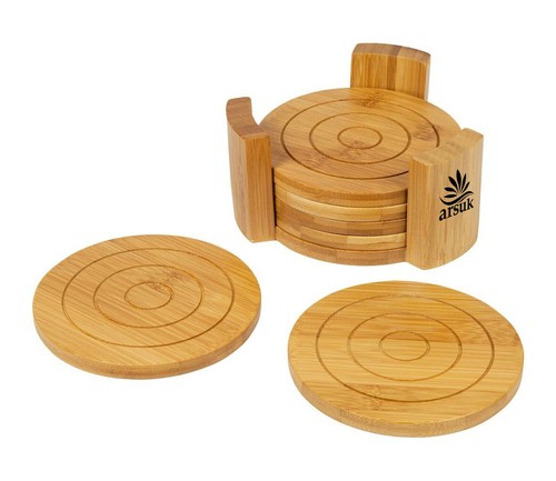 Drink coaster set - 6, natural