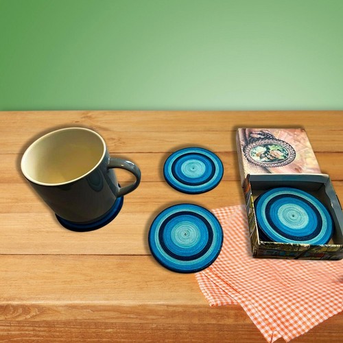 6pcs paper round coasters - paper,