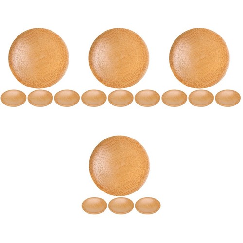 Pcs round bamboo coasters - ,